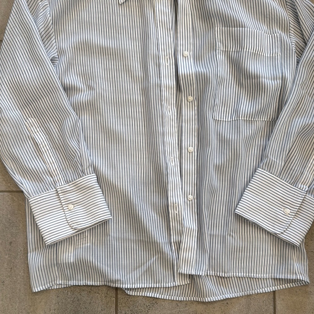 Mango Women’s Pocket Striped Blue Shirt, Sz 4 - Picture 6 of 9